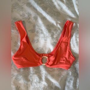 aerie Bright Coral Scoop Bikini Top